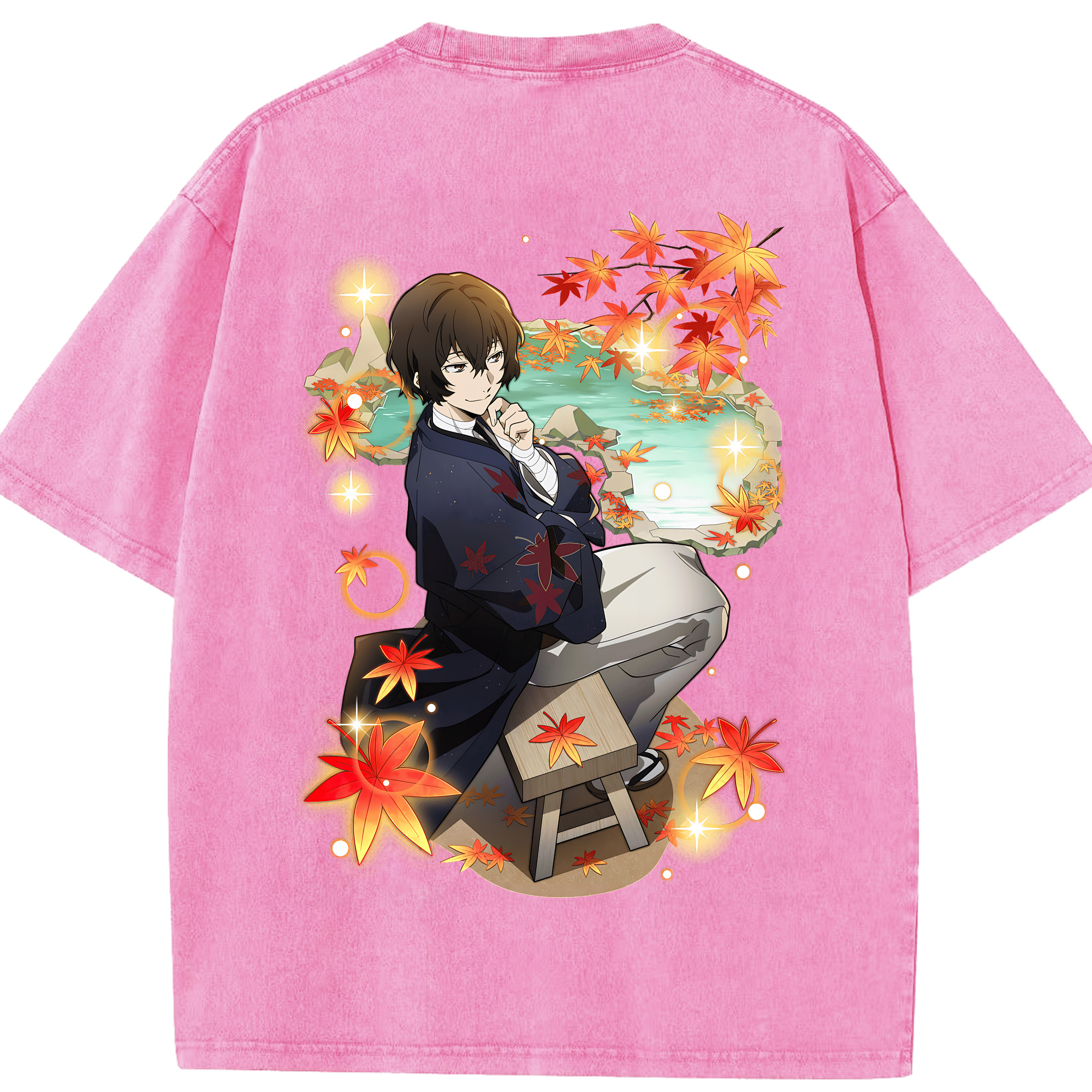 （画像用） 文豪ストレイドッグス Bungo Stray Dogs 綿100% ヴィンテージ風 半袖Tシャツ（背面プリント）